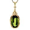 Hot Gouden hanger met groene spinel 14 krt Gouden Hanger Met Edelsteen