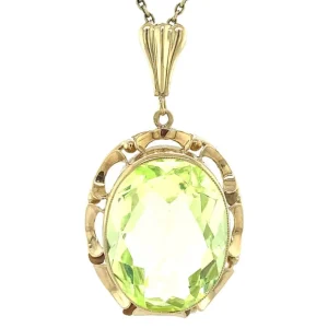 Outlet Gouden hanger met groene spinel 14 krt Gouden Hanger Met Edelsteen
