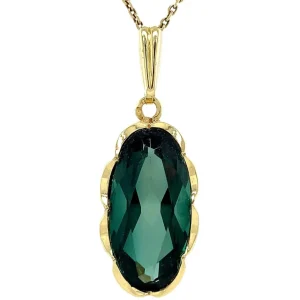 New Gouden hanger met groene spinel 14 krt Gouden Hanger Met Edelsteen