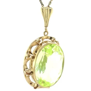 Outlet Gouden hanger met groene spinel 14 krt Gouden Hanger Met Edelsteen