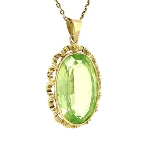 Online Gouden hanger met groene spinel 14 krt Gouden Hanger Met Edelsteen