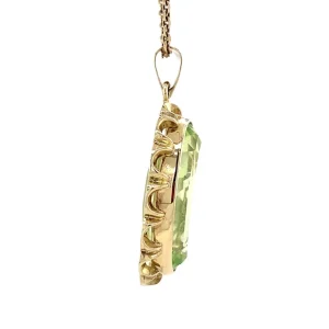 Online Gouden hanger met groene spinel 14 krt Gouden Hanger Met Edelsteen