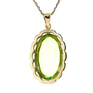 Online Gouden hanger met groene spinel 14 krt Gouden Hanger Met Edelsteen