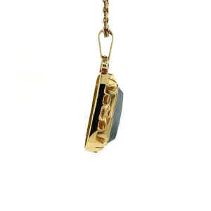 Outlet Gouden hanger met hematiet 14 krt Gouden Hanger Met Edelsteen