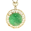 Sale Gouden hanger met jade 14 krt Gouden Hanger Met Edelsteen