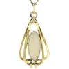 Hot Gouden hanger met opaal 14 krt Gouden Hanger Met Edelsteen
