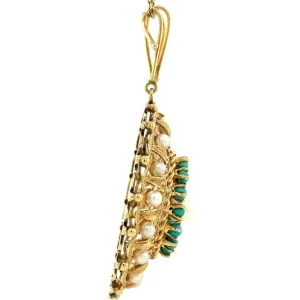 Best Gouden hanger met parel en turkoois 14 krt Gouden Hanger Met Edelsteen