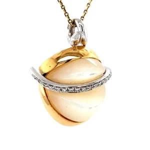 Best Gouden hanger met parelmoer en diamant 18 krt Gouden Hanger Met Edelsteen