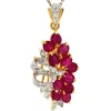 Clearance Gouden hanger met robijn en diamant 14 krt Gouden Hanger Met Edelsteen