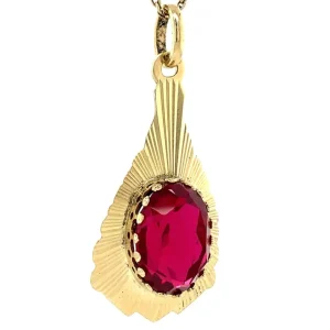 Best Gouden hanger met robijn 14 krt Gouden Hanger Met Edelsteen
