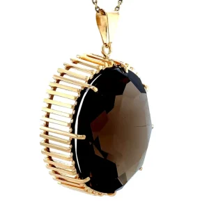 Sale Gouden hanger met rookkwarts 14 krt Gouden Hanger Met Edelsteen