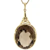 Sale Gouden hanger met rooktopaas 14 krt Gouden Hanger Met Edelsteen