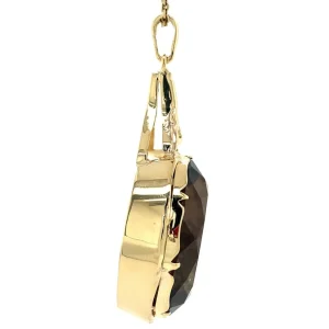 Sale Gouden hanger met rooktopaas 14 krt Gouden Hanger Met Edelsteen