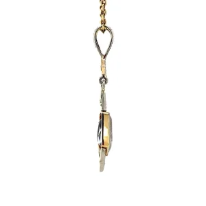 Clearance Gouden hanger met spinel en roosdiamant 14 krt Gouden Hanger Met Edelsteen