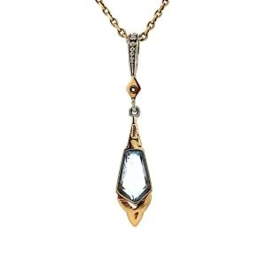 Clearance Gouden hanger met spinel en roosdiamant 14 krt Gouden Hanger Met Edelsteen