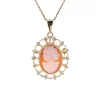New Gouden hanger/broche met camee 18 krt Gouden Hanger Met Edelsteen