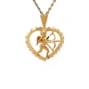 Online Gouden hart hanger met cupido 14 krt Gouden Hangers