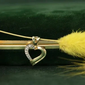 Online Gouden hart hanger met diamant 14 krt Gouden Hanger Met Edelsteen