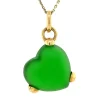 Outlet Gouden hart hanger met groen zeeglas 14 krt Gouden Hanger Met Edelsteen