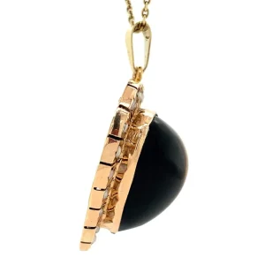 Clearance Gouden hart hanger met tijgeroog en parels 14 krt Gouden Hanger Met Edelsteen