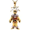 Clearance Gouden joker hanger met robijn, saffier en diamant 18 krt Gouden Hanger Met Edelsteen