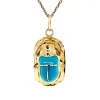 Outlet Gouden kever hanger met blauwe kleursteen 18 krt Gouden Hanger Met Edelsteen