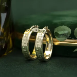Discount Gouden meander oorringen 14 krt Oorringen