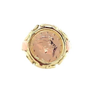 Clearance Gouden munt ring 14 krt Gouden Ringen