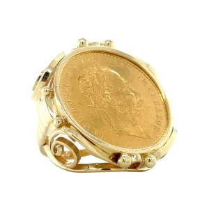 Outlet Gouden munt ring 14 krt Gouden Ringen