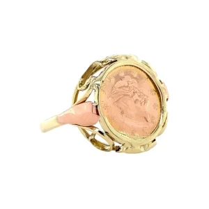 Clearance Gouden munt ring 14 krt Gouden Ringen