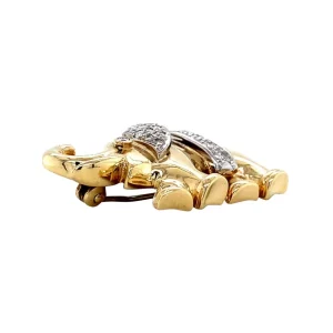 New Gouden olifant broche met diamant 14 krt Broches
