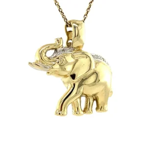 Online Gouden olifant hanger met diamant 14 krt Gouden Hanger Met Edelsteen