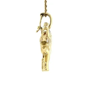 Online Gouden olifant hanger met diamant 14 krt Gouden Hanger Met Edelsteen