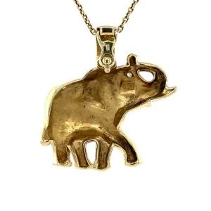 Online Gouden olifant hanger met diamant 14 krt Gouden Hanger Met Edelsteen