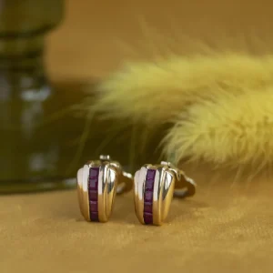 Online Gouden oorclips met robijn 14 krt Oorbellen Met Edelsteen