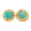Discount Gouden oorclips met turkoois 14 krt Oorbellen Met Edelsteen | Oorstekers