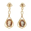Best Gouden oorhangers met camee 14 krt Oorbellen Met Edelsteen