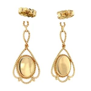 Best Gouden oorhangers met camee 14 krt Oorbellen Met Edelsteen