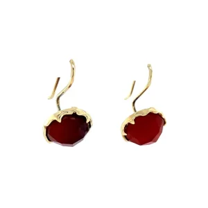Best Gouden oorhangers met carneool 14 krt Oorbellen Met Edelsteen