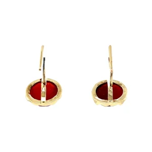 Best Gouden oorhangers met carneool 14 krt Oorbellen Met Edelsteen
