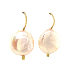 Fashion Gouden oorhangers met parel 14 krt Oorbellen Met Edelsteen
