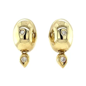 New Gouden oorringen met diamant 14 krt Oorbellen Met Edelsteen