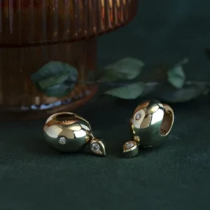 New Gouden oorringen met diamant 14 krt Oorbellen Met Edelsteen