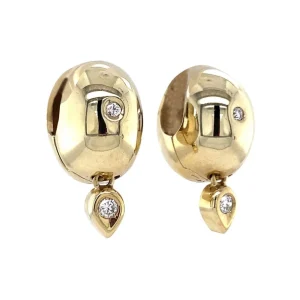 New Gouden oorringen met diamant 14 krt Oorbellen Met Edelsteen