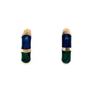 Best Gouden oorringen met emaille 14 krt Oorbellen Met Edelsteen | Oorringen