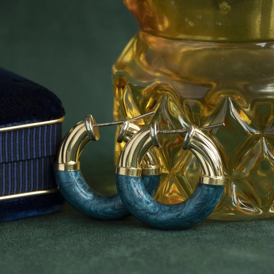 gouden_oorringen_met_emai_1-1.webp Sale Gouden oorringen met emaille 18 krt Oorbellen Met Edelsteen | Oorringen