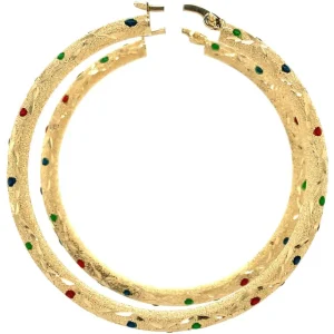 Fashion Gouden oorringen met glassteen 14 krt Oorbellen Met Edelsteen | Oorringen