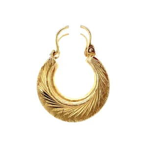 Fashion Gouden oorringen met gravure 14 krt Oorringen
