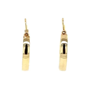 Fashion Gouden oorringen met gravure 14 krt Oorringen