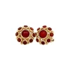 Best Gouden oorstekers met bloedkoraal 14 krt Oorstekers | Oorbellen Met Edelsteen